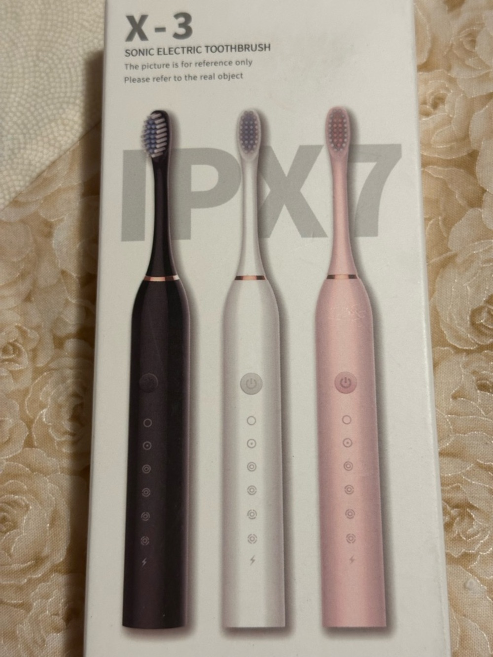 X-3 Sonic Electric Toothbrush - Pink  includes inspirational pouch